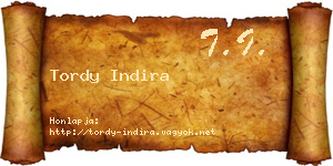 Tordy Indira névjegykártya